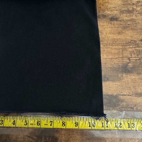 NYDJ Button Fly Jeans Size 14W Black Wide Leg Lift Tuck Tech Raw Hem Preppy EUC - Picture 6 of 10